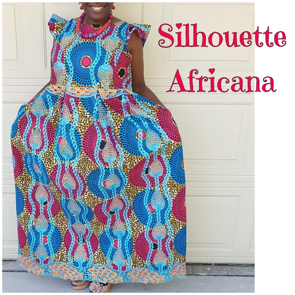 Embroidered African Prints Dress